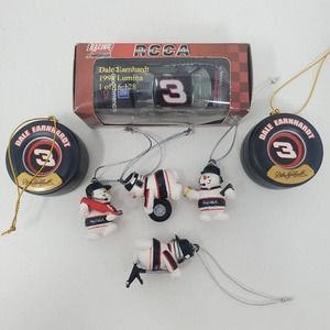 Dale Earnhardt Lot Of 7 Christmas Ornament NASCAR‎ Race Pit Crew Tire Diecast